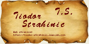 Tiodor Strahinić vizit kartica